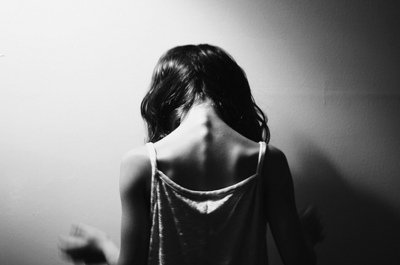 black and white,  girl and  shoulder blades