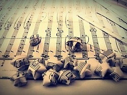 black and white,  music and  notes
