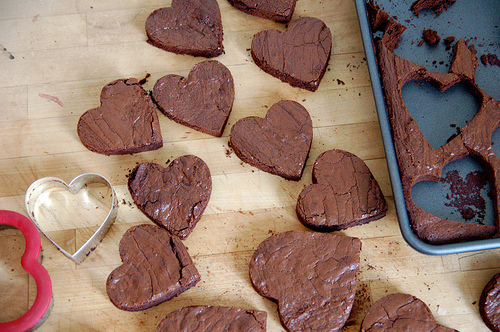brownies, food and heart
