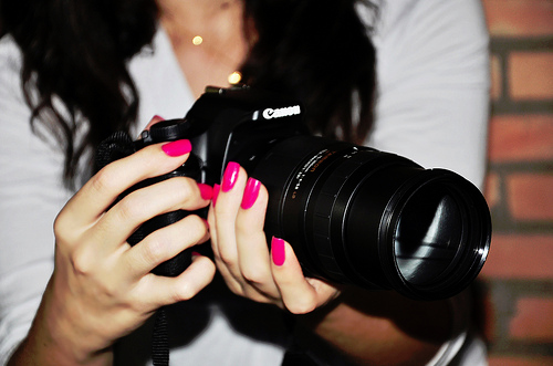 camera, canon and girl