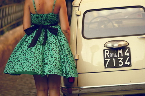 car, dress and fashion