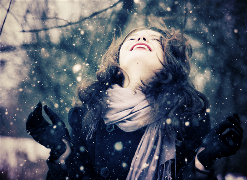 cold, girl, happy, picture, smlie, snow