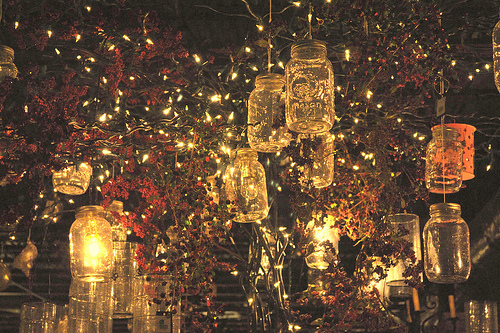 decor, jars and lights