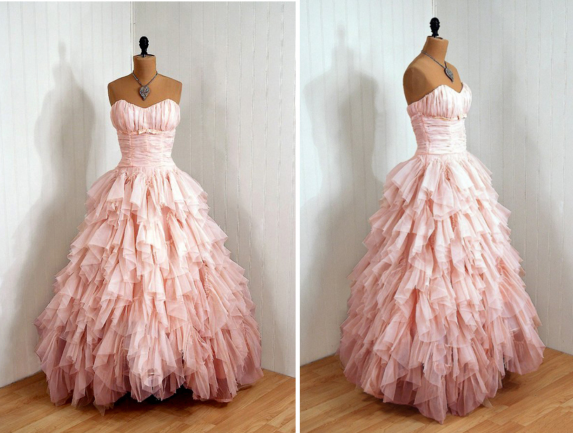 dress, gown and pink