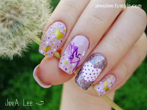 8. Fairy Princess Nail Art with Glitter - wide 9