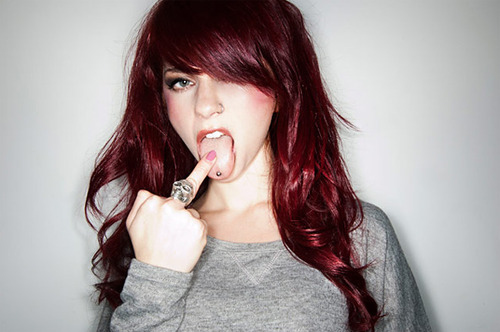 hair, piercing and red