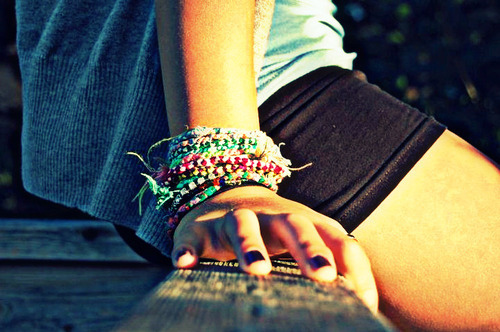 arm, bracelets and colorful