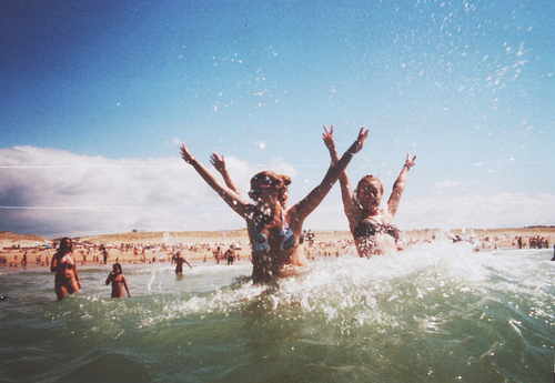 beach, girls and happy