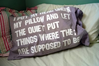 bed,  pillow and  quiet