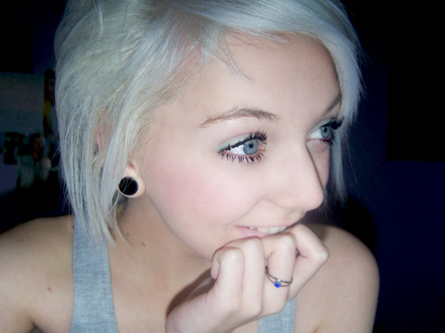 blonde, girl and plugs