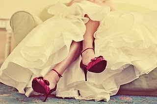 bride,  dress and  heels