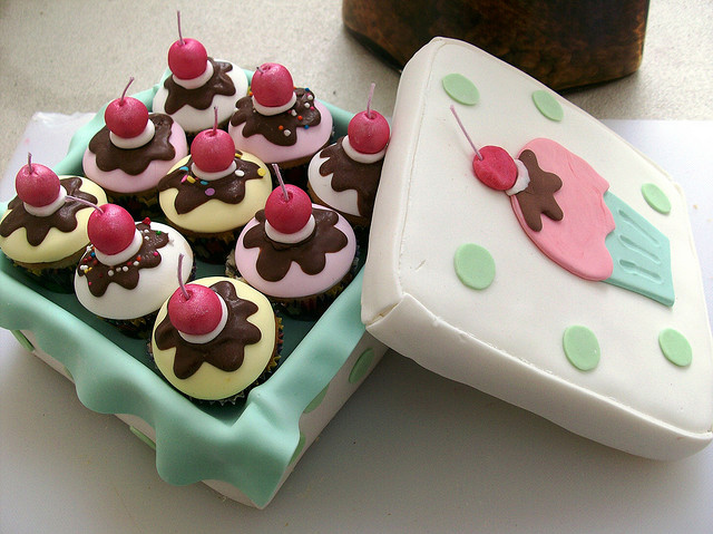 cake, cherry and cupcake