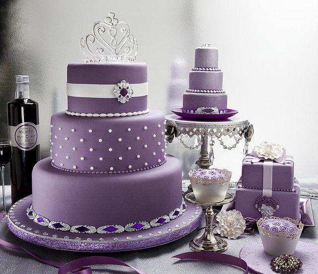 cake cute food girly purple wedding cake