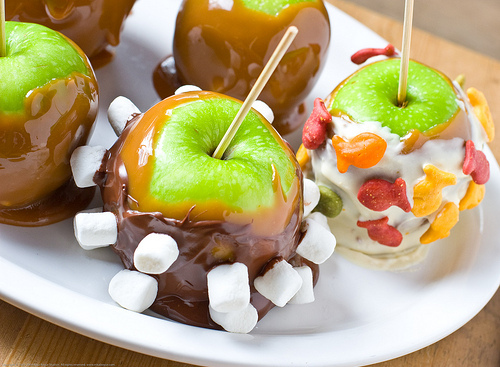 apples, candy, caramel, food, marshmallow, marshmallows