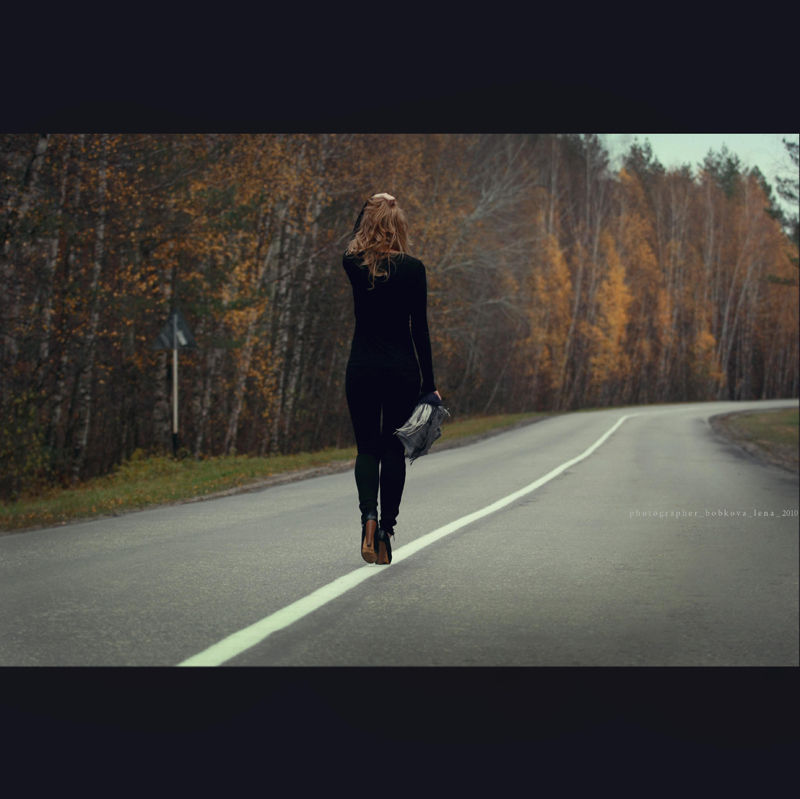 away, girl and road