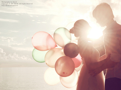 ballons,  bright and  couples