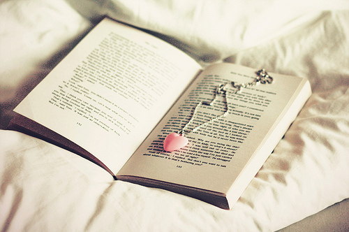 bed, book and heart