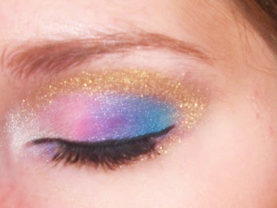 blue, eye, girl, gold, make up, make-up