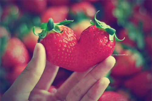 cool, cute, heart, photography, strawberry