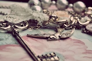 floral,  jewellery and  key