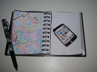 binder,  ipod and  ipod touch