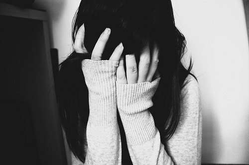 black and white, depression and facepalm