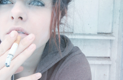 blue eyes, cigarette and girl