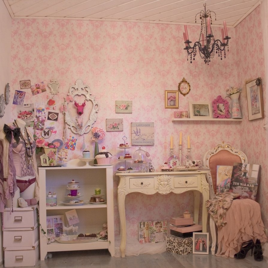 antique, pink and room