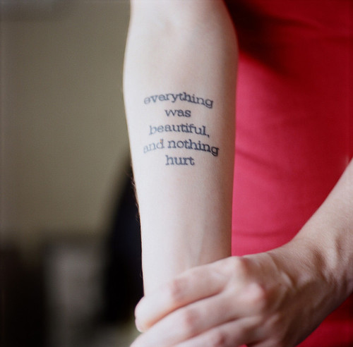 arm tattoo, lyrics and slaughterhouse five