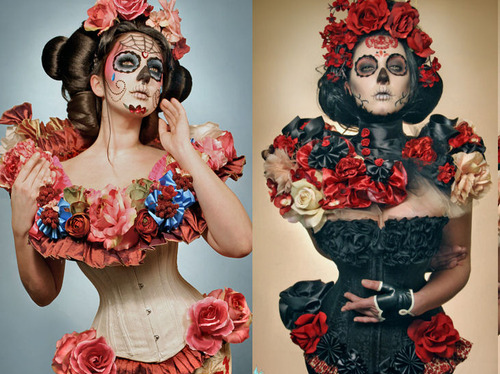 black, day of the dead and flowers