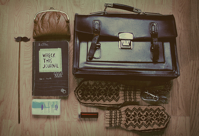 bag, book and purse