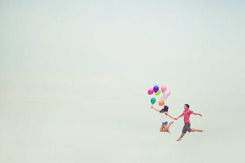 balloons, boy and girl