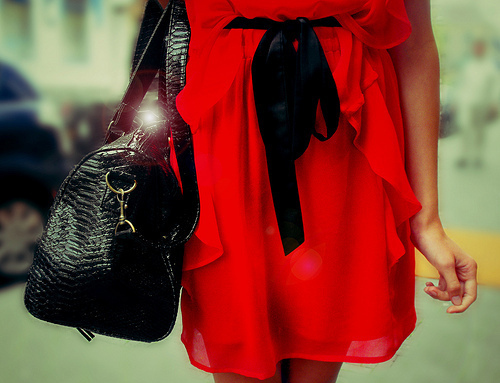 black&red, dress and fashion