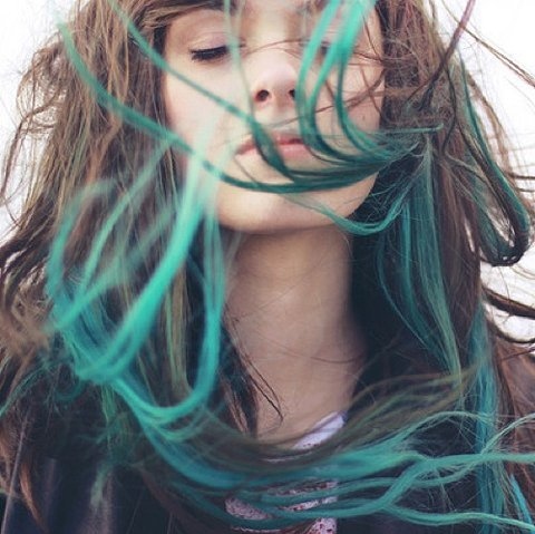 blue, girl and hair