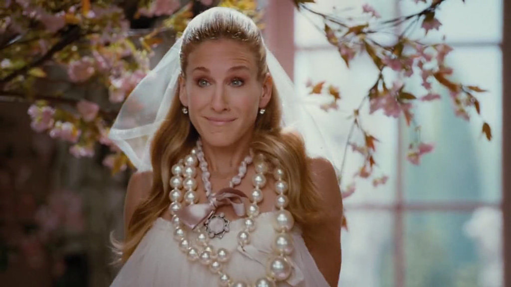bride, carrie bradshaw and dress
