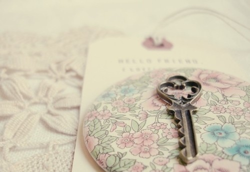 cute, floral and key