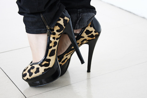 fashion, heels and leopard