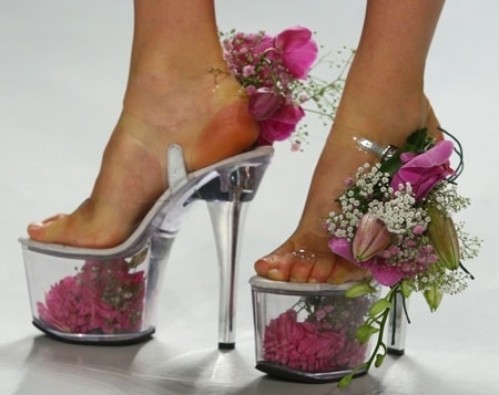 feet, flowers, heels, high heels, pink, platforms