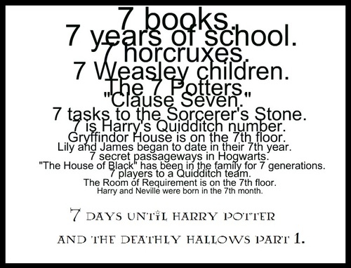 7 days, harry potter and hogwarts