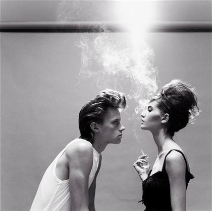 black and white, boy and cigarette
