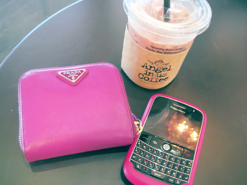 blackberry, coffee and pink