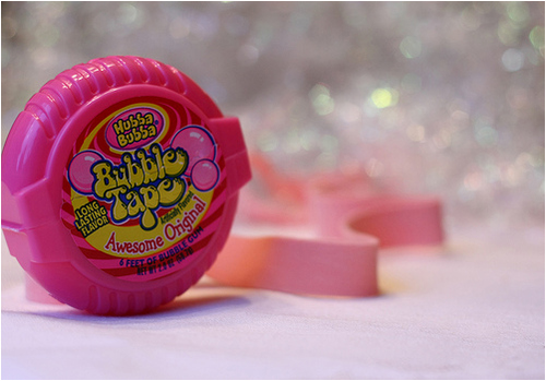 bubble gum, bubble tape and candy
