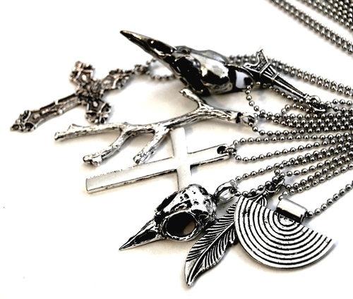 chains, charms, cross, fashion, feather, jewelry