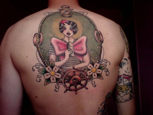 angelique houtkamp, back and back tattoo