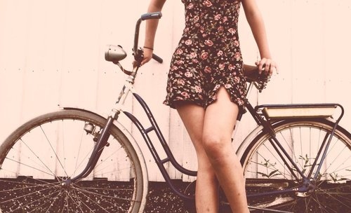 bicycle,  dress and  floral