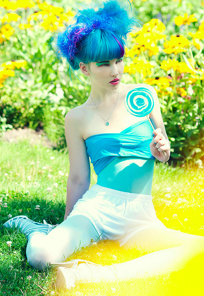 blue, blue hair and candy