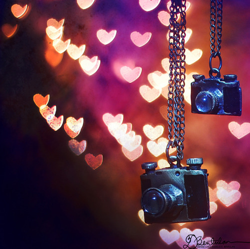 bokeh, camera, cameras, heart, necklace, pendant