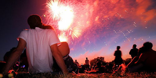 boy,  fireworks and  girl