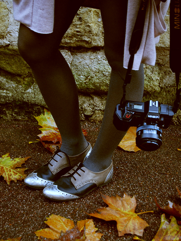 brogues, brunette and camera