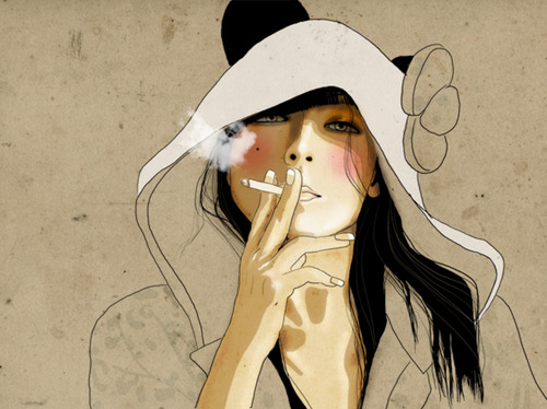 cigarette smoke illustration